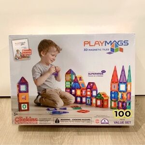 New Playmags 3D Magnetic Tiles 100 Pcs